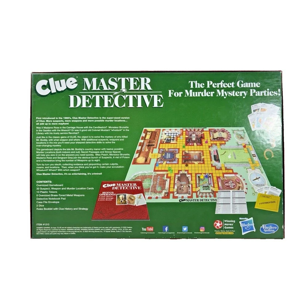 Clue Master Detective Classic Detective Winning Moves 2021 Board Game Complete